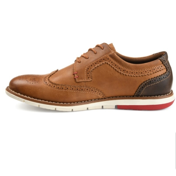 Leather Wingtip Oxford in Tan/Brown - Picture 3 of 13